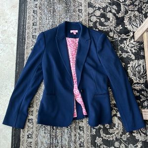 Lilly Pulitzer size medium navy blue one button fitted blazer